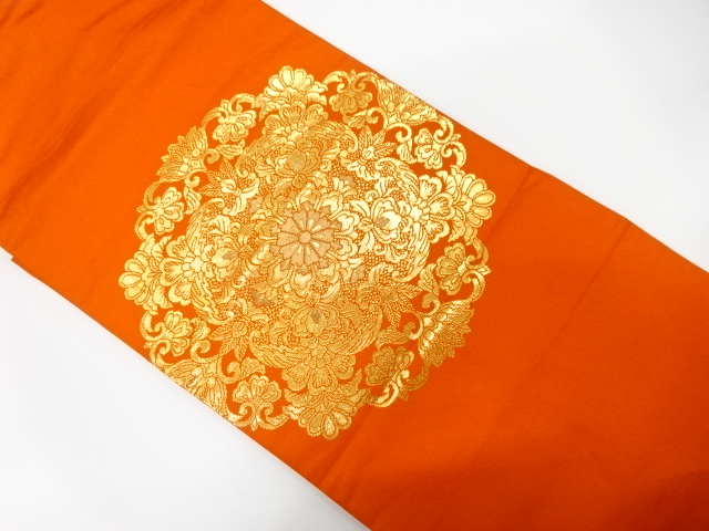 JAPANESE NAGOYA OBI / WOVEN FLOWER CREST